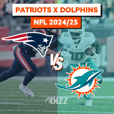 Tudo sobre a partida entre Patriots x Dolphins da NFL e onde assistir ao vivo.