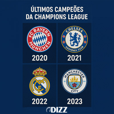 Os últimos campeões da Champions League contam histórias e prestígios do futebol europeu. últimos campeões da Champions League